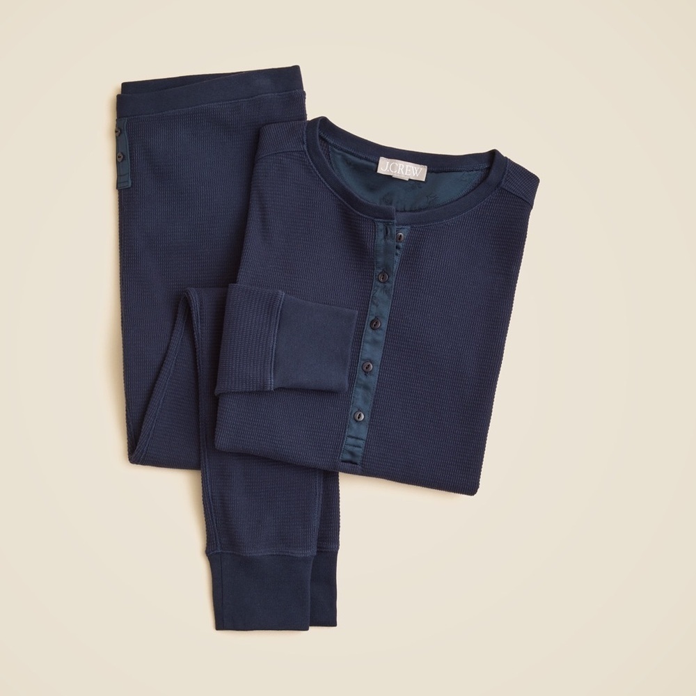 J crew navy blue Waffle-knit pajama set